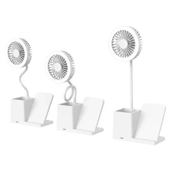 S-link SL-M9055 10 Watt Kablosuz Şarj İstasyonlu Fanlı Kalemlikli Masa Lambası (Beyaz) resmi