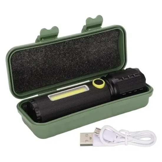 PowerMaster JF-72 Power Led, COB Led Zoomlu Flash Özellikli Şarjlı Metal Kasa Profesyonel El Feneri resmi