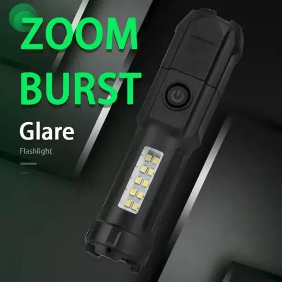 PowerMaster 109-B Zoomlu Flash Özellikli SMD ve Power LED’li Şarjlı Plastik Kasa El Feneri (Powerbank Özellikli) resmi