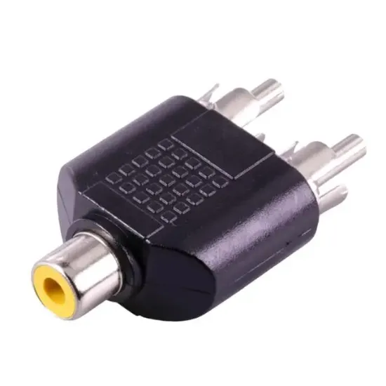 1RCA Dişi-2RCA Erkek Çevirici Jack resmi