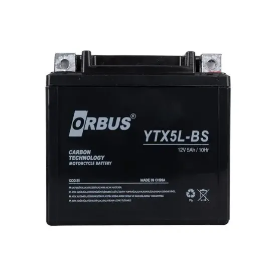 Orbus YTX5L-BS 12V 5A Motosiklet Aküsü (114 X 70 X 106 MM) (1.8Kg) resmi