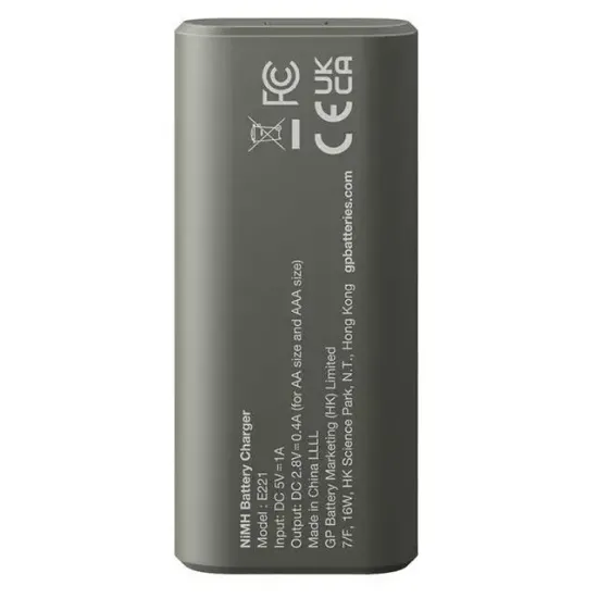 Gp Recyko E221 Usb 2'li AA - AAA Pil Şarj Cihazı (GPACSE221004 GPE221R21-2GTLB1) resmi