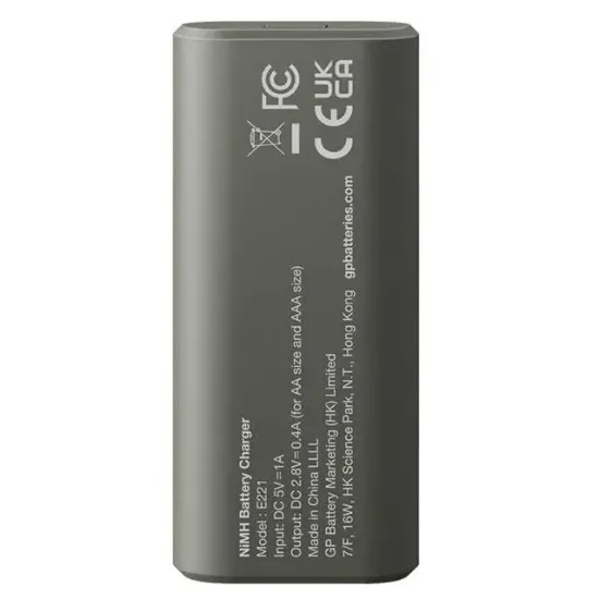 Gp Recyko E221 2*2600 mAh R6 AA Pilli Şarj Cihazı (GP-E221/270AHCER21-2GTLB2) resmi