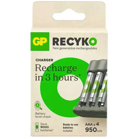 Gp Recyko B441 4*950 mAh R03 AAA Pilli Şarj Cihazı (100HCER21-2GTLB4) resmi