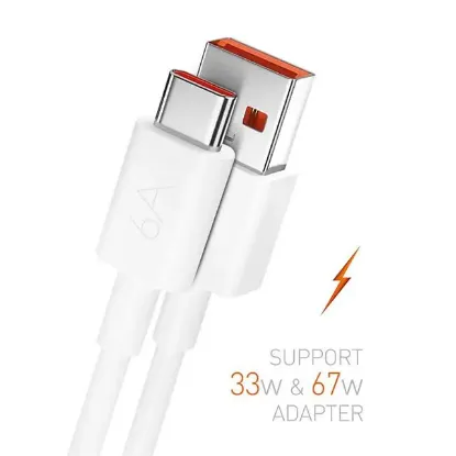 Powerway M6 Type-C To USB-A PD 67 Watt 6 Amper 1 Metre Şarj Data Kablosu resmi