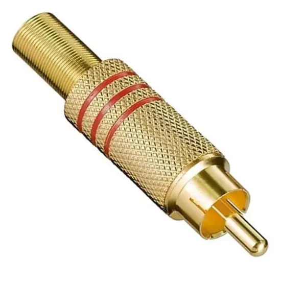 PowerMaster PM-26484 Tos RCA Fiş Metal Gold Erkek Konnektör resmi
