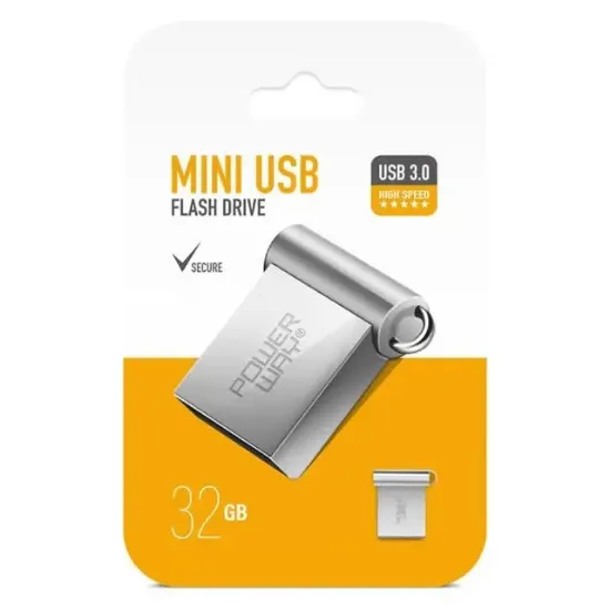 Powerway 32GB USB 3.0 Metal Mini Flash Bellek resmi