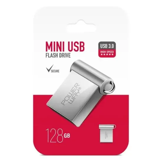 Powerway Mini 128GB Metal Mini USB 3.0 Flash Bellek Yüksek Hızlı resmi