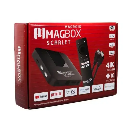 Magbox Magroid Scarlet 16 GB HDD 2 GB Ram 2.4G H313 Cpu Android TV Box resmi