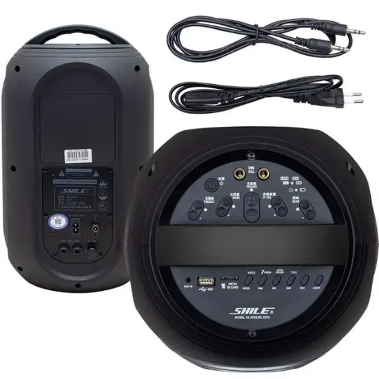 Shile SL-2018A El Mikrofonlu-Kumandalı USB/SD/BT Işıklı Taşınabilir Şarjlı Seyyar Anfi resmi