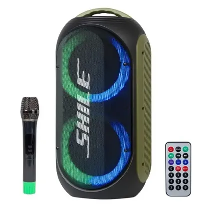 Shile SL-2019 Taşınabilir Profesyonel Bluetooth Parti Hoparlörü – 30W Güçlü Ses, Kablosuz Mikrofon ve RGB Işık Show resmi