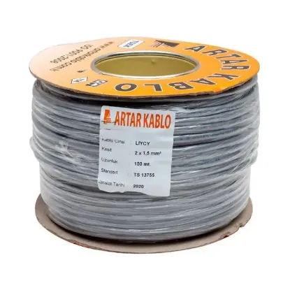 Artar 2x1.5 Mm Liycy 100 Metre Bakır Hoparlör Kablosu resmi