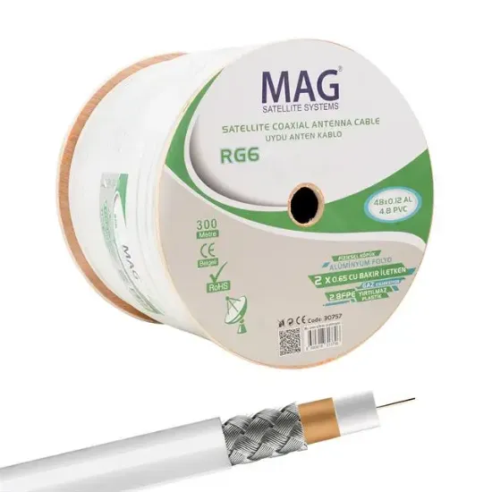 Mag RG59 Fa Mini Dual Bitişik Kablo 300 Mt resmi