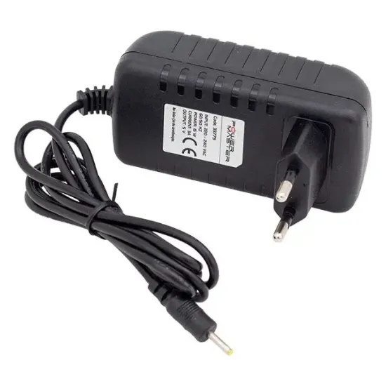 Powermaster PM-33779 5 Volt - 3 Amper 2.5*0.7 Mm Uçlu Plastik Kasa Priz Tipi Adaptör resmi