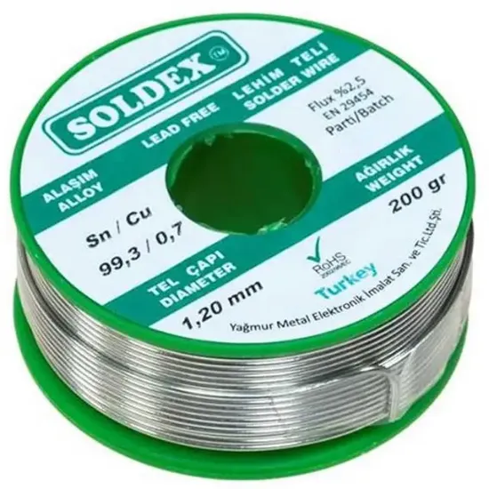 Soldex 1.20 Mm 200 Gr Kurşunsuz Lehim Teli resmi