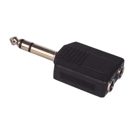 6.3 Mm Stereo Erkek / 6.3 Mm Stereo Dişix2 Çevirici Jack resmi