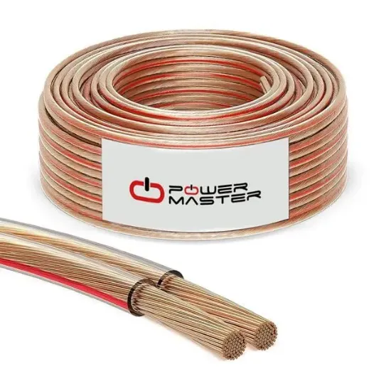 PowerMaster PM-431 2X2.50 Şeffaf Kodlu 100 Metre Bakır Cu Hoparlör Kablosu resmi