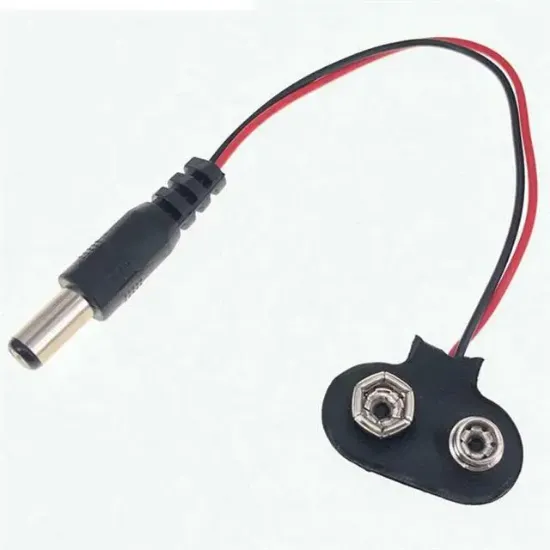 9 Volt 2.1 Mm Jacklı Pil Başlığı (IC-232A) resmi
