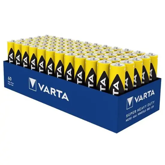 Varta Super Heavy Duty Çinko AAA Ince Kalem Kumanda Pili (60'lı Paket) resmi