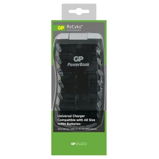 GP Universal (AA-AAA-9V-C-D Boy) Ni-Mh Pil Şarj Cihazı PB19GSMTB-2GB1 resmi