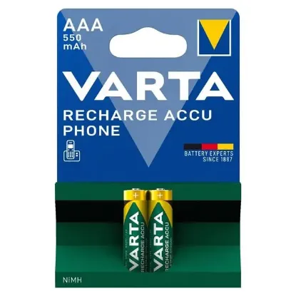 Varta Ni-Mh 1.2 Volt 550 mA HR03 AAA Şarjlı 2'li İnce Kalem Pil 56663 resmi