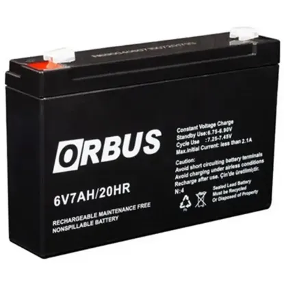Orbus  6 Volt 7 Amper Kuru Akü (150 * 30 * 94 Mm) resmi