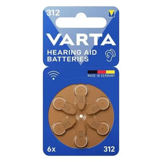 Varta 312 Numara Kulaklık İşitme Cihazı Pili (6'lı Paket) resmi