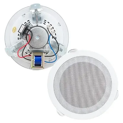 MagicVoice MV-6695 18 CM 6 Watt Beyaz Trafolu Metal Kasa Alçıpan Hoparlör resmi