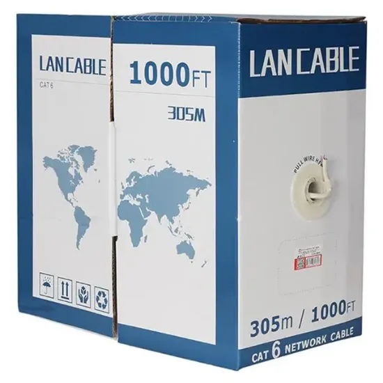 PowerMaster PM-6835 23 AWG 0.57mm 1Gbps UTP %100 Bakır Alaşım 305 Metre Gri CAT6 Kablo resmi