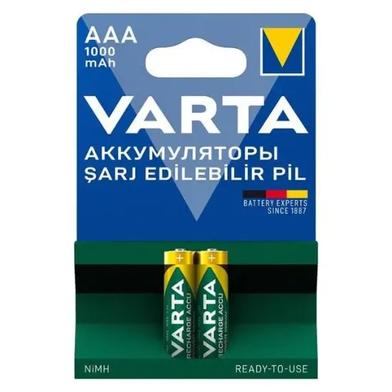 Varta 5703 1.2V 1000 mAh Şarjlı AAA Kalem Pil (2'li Paket) resmi