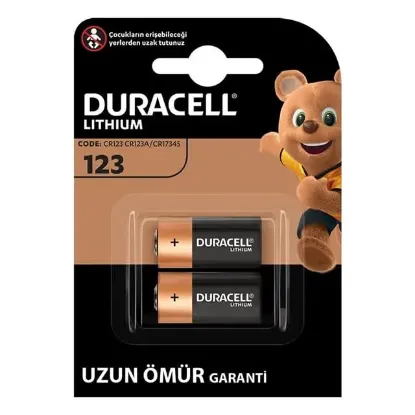 Duracell CR123 / CR123A / CR17345 3 Volt Lityum Pil (2'li Paket) resmi