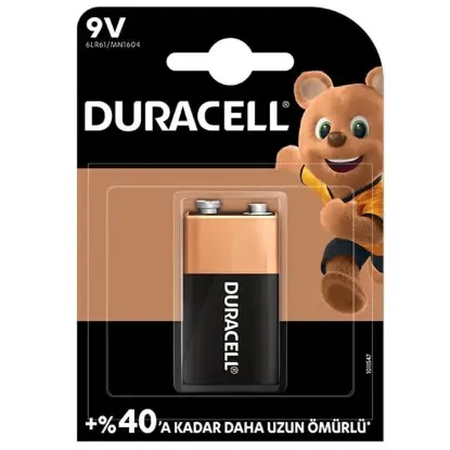 Duracell Alkalin 9 Volt Pil 6LR61/MN1604 resmi