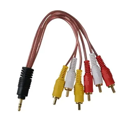 3.5 Mm Stereo Erkek -6 Tos Erkek 5+1 Ses Sistemi Kablosu resmi