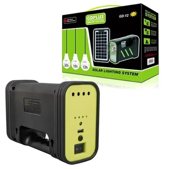 Powermaster GD-12 Akülü Solar Panelli 3 Ampullü Solar Işıldak Fener resmi