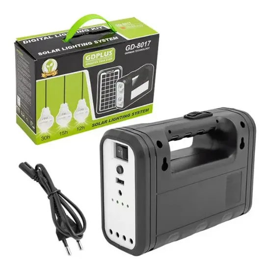 Powermaster GD-8017S Solar Panelli 3 Ampullü Solar Aydınlatma Sistemi resmi