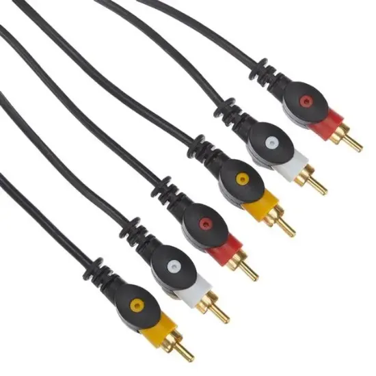 PowerMaster PM-11587 3 RCA TOS 20 Metre Kablo Video Audio Stereo Ses resmi
