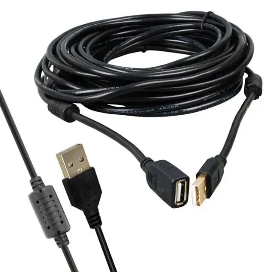 Powermaster PM-11955 10 Metre USB-A 2.0 Dişi Erkek Uzatma Kablosu Siyah resmi
