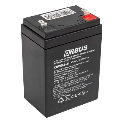 Orbus 4 Volt 8 Amper Kuru Tip Akü ORB4-8 (68*45*95 Mm) resmi