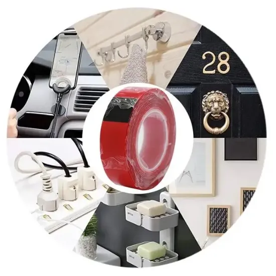 Powermaster PM-13381 19MM 2 Metre VHB Şeffaf Akrilik Silikonlu Esnek Çift Taraflı Bant (OGS Bantı) resmi