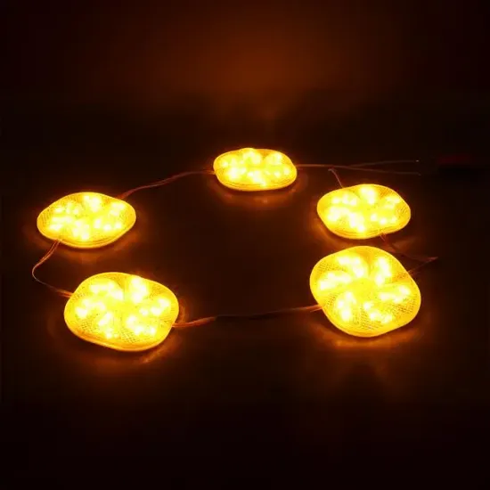 PowerMaster PM-14700 12 Volt 3 Watt Sarı Yanıp Sönen Çakar 6565-2835 Modül Led 65x65x12mm resmi