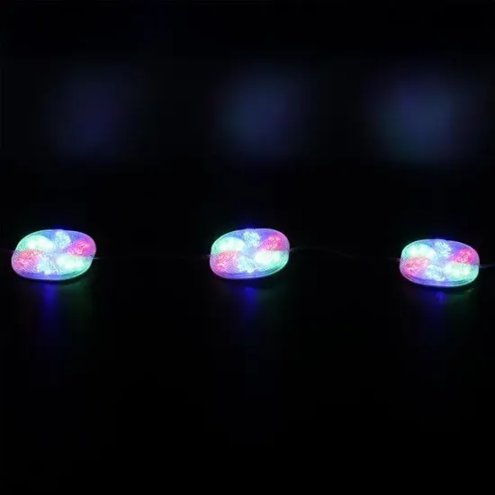 PowerMaster PM-14703 12 Volt 3 Watt Karışık (R+G+B) Yanıp Sönen Çakar 6565-2835 Modül Led 65x65x12mm resmi