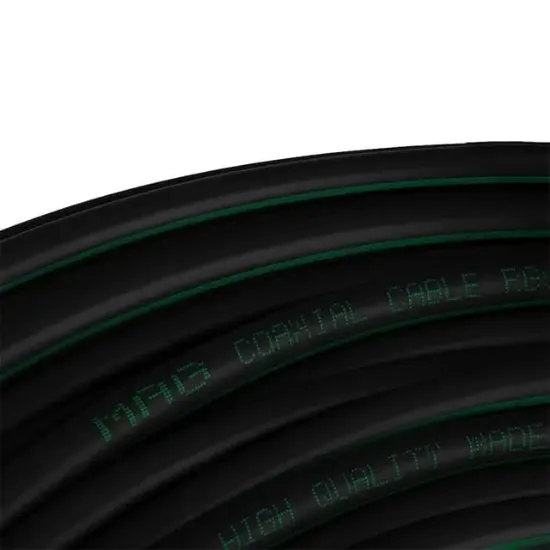 Mag Rg6/U6 Bakır Cu/Cu 80 Tel Siyah Anten Kablosu (100 Metre) resmi