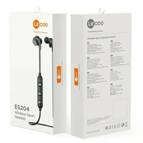 Lenovo Lecoo Es204 Boyun Bantlı Mikrofonlu Kulak İçi Bluetooth Kulaklık resmi