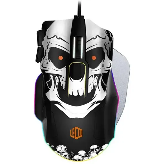 Lenovo Lecoo MG1102 8200 DPI 10 Makro Tuşlu Kablolu RGB Ledli Gaming Mouse + Mousepad resmi