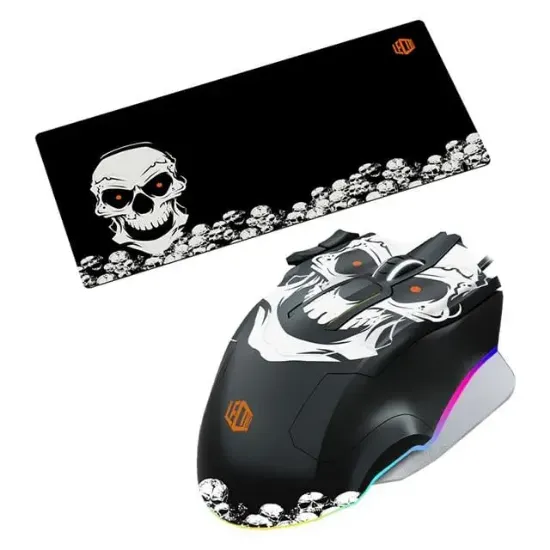 Lenovo Lecoo MG1102 8200 DPI 10 Makro Tuşlu Kablolu RGB Ledli Gaming Mouse + Mousepad resmi