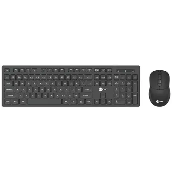 Lenovo Lecoo KW201 Kablosuz Q Klavye - Mouse Set Siyah resmi