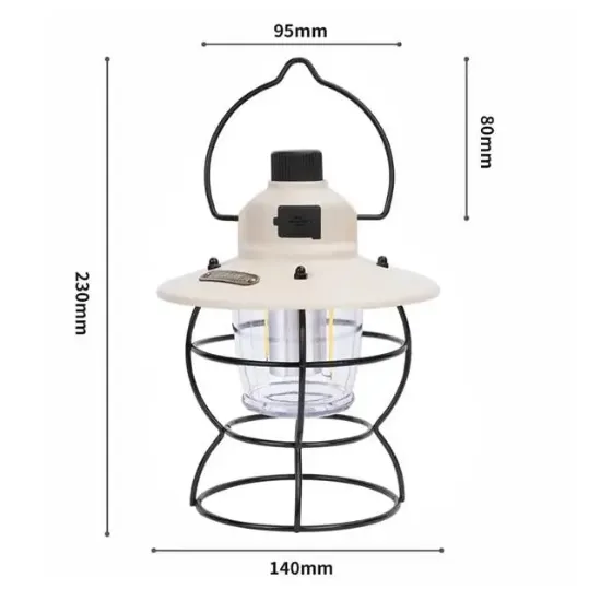 PowerMaster PM-16042 Retro Nostaljik Şarjlı Kamp Lambası Filament + SMD Ledli resmi