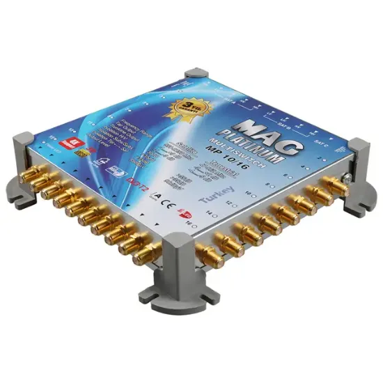 MAG Platinum MP 10/16 Multiswitch - 10 Giriş 16 Çıkışlı Merkezi Uydu Santrali Hybrid 4K ve 3D Destekli resmi