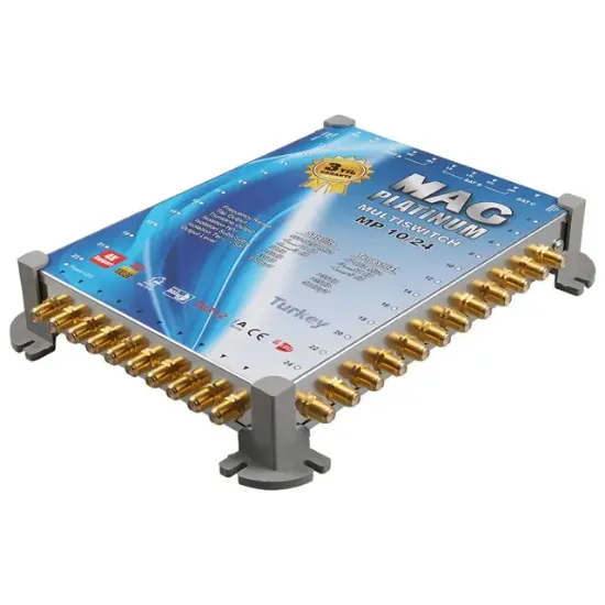 MAG Platinum MP 10/24 Multiswitch - 10 Giriş 24 Çıkışlı Merkezi Uydu Santrali Hybrid 4K ve 3D Destekli resmi