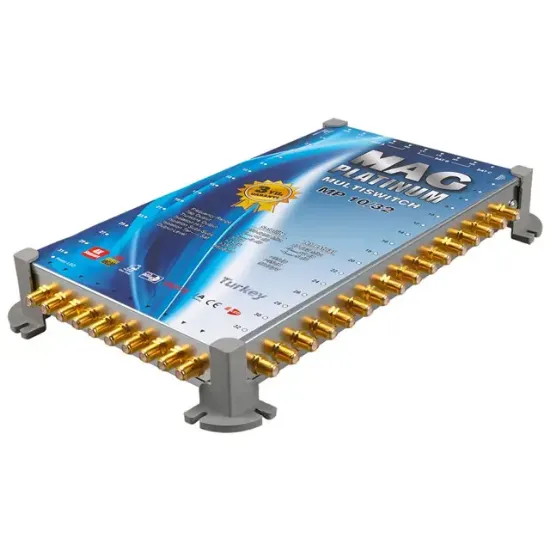 MAG Platinum MP 10/32 Multiswitch - 10 Giriş 32 Çıkışlı Merkezi Uydu Santrali Hybrid 4K ve 3D Destekli resmi